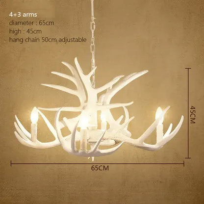 DecorBites™ Antler Chandelier: American Retro Resin Horn Deer Lamps for Rustic Indoor Decor