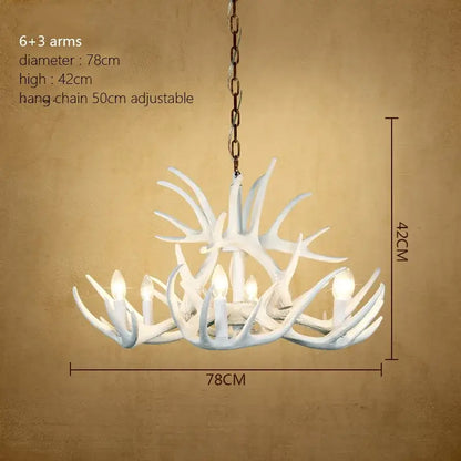 DecorBites™ Antler Chandelier: American Retro Resin Horn Deer Lamps for Rustic Indoor Decor