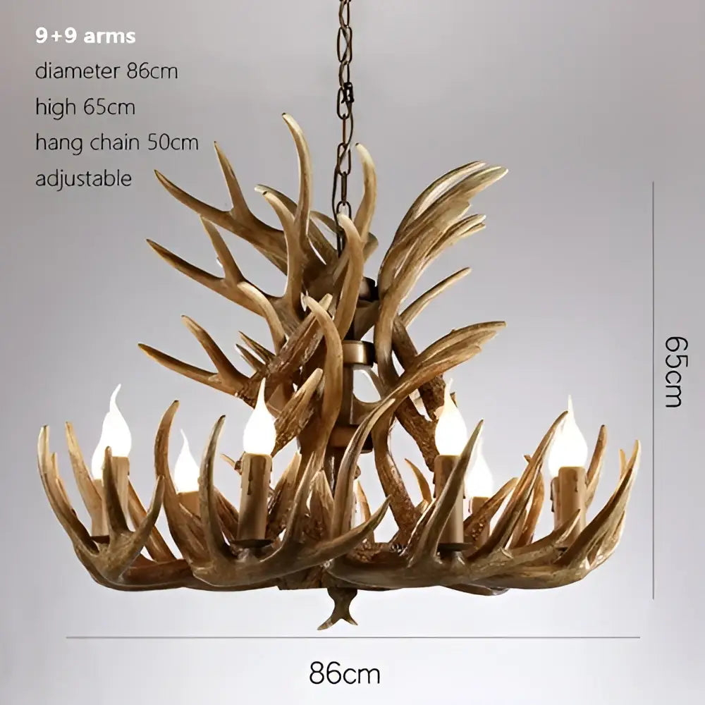 DecorBites™ Antler Chandelier: American Retro Resin Horn Deer Lamps for Rustic Indoor Decor