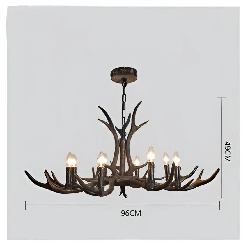 DecorBites™ Antler Chandelier: Retro Resin Pendant Lamp for Living Room, Modern Rustic Lighting