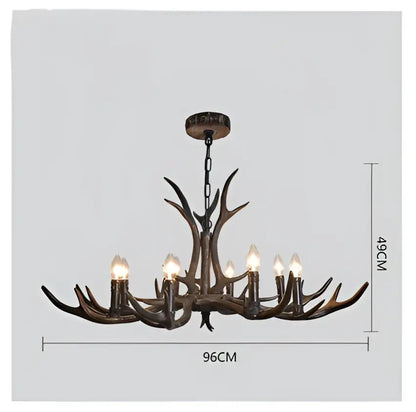 DecorBites™ Antler Chandelier: Retro Resin Pendant Lamp for Living Room, Modern Rustic Lighting