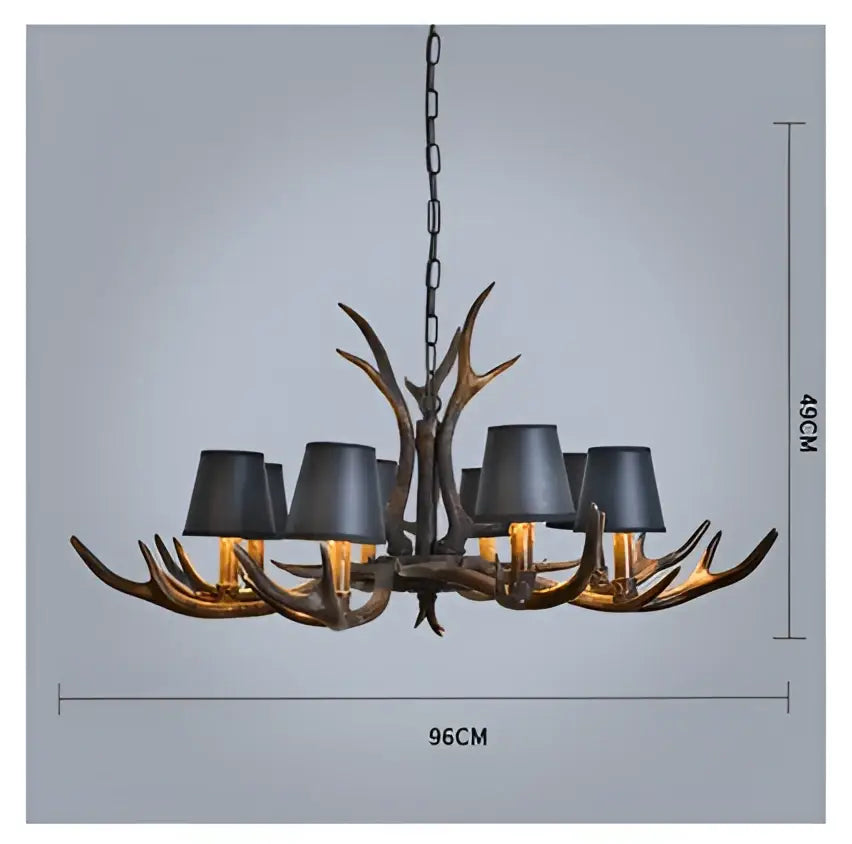 DecorBites™ Antler Chandelier: Retro Resin Pendant Lamp for Living Room, Modern Rustic Lighting