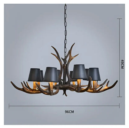 DecorBites™ Antler Chandelier: Retro Resin Pendant Lamp for Living Room, Modern Rustic Lighting