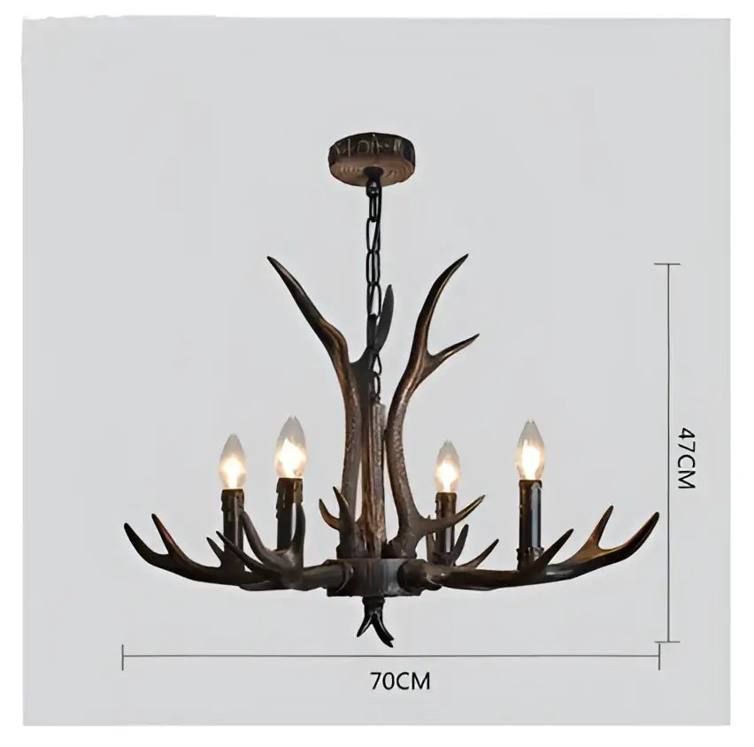 DecorBites™ Antler Chandelier: Retro Resin Pendant Lamp for Living Room, Modern Rustic Lighting