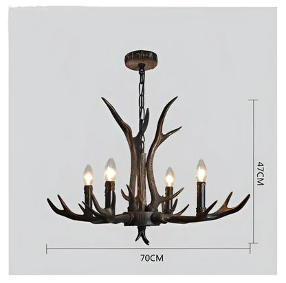 DecorBites™ Antler Chandelier: Retro Resin Pendant Lamp for Living Room, Modern Rustic Lighting