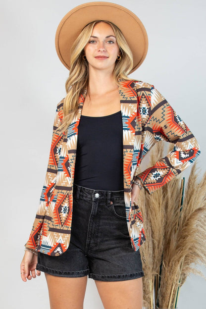 Ella Aztec Print Blazer with Pocket - medium remaining
