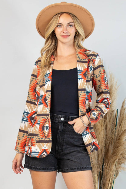 Ella Aztec Print Blazer with Pocket - medium remaining
