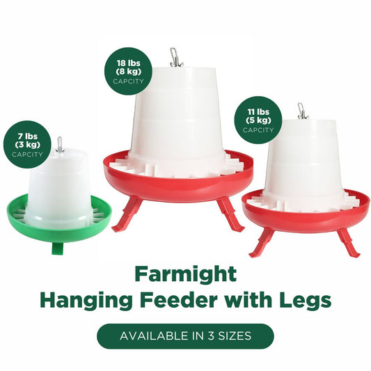 Farmight Open Top Hanging Feeder with Legs, 2 colors, 3 sizes