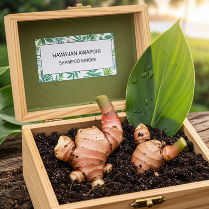 Hawaiian Awapuhi Shampoo Ginger Plant Rhizomes Starter Kit - 2 Rhizomes, Ideal for Cultivating Awapuhi Plant, Perfect Shampoo Ginger Rhizomes for Garden Enthusiasts and Beginners