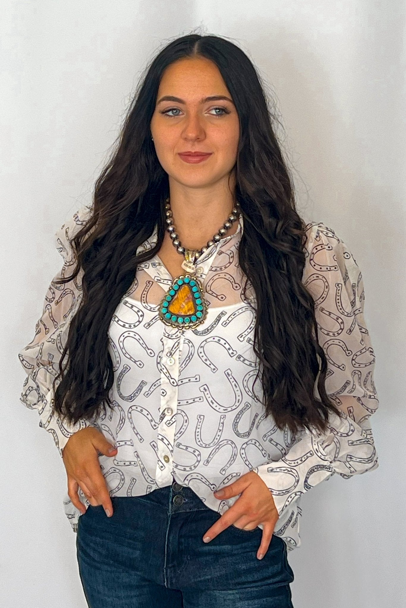 Horseshoe Print Blouse