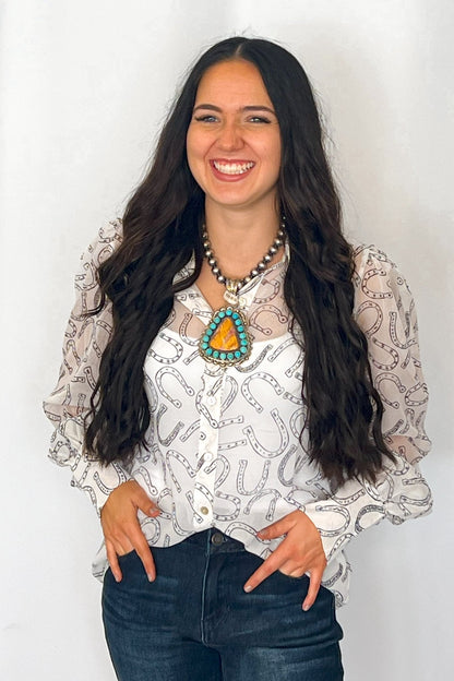 Horseshoe Print Blouse