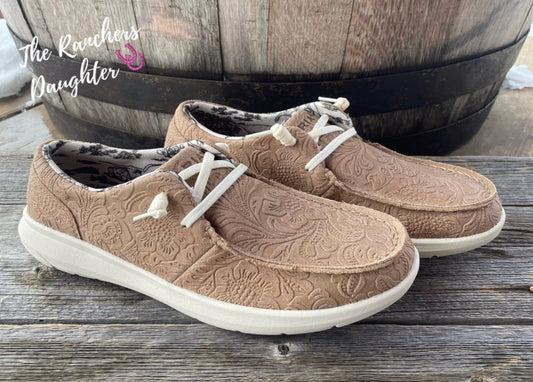 Ariat Tan Floral Embossed Hilo