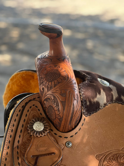 Sunflower with cow suede ALL-AROUND Saddle