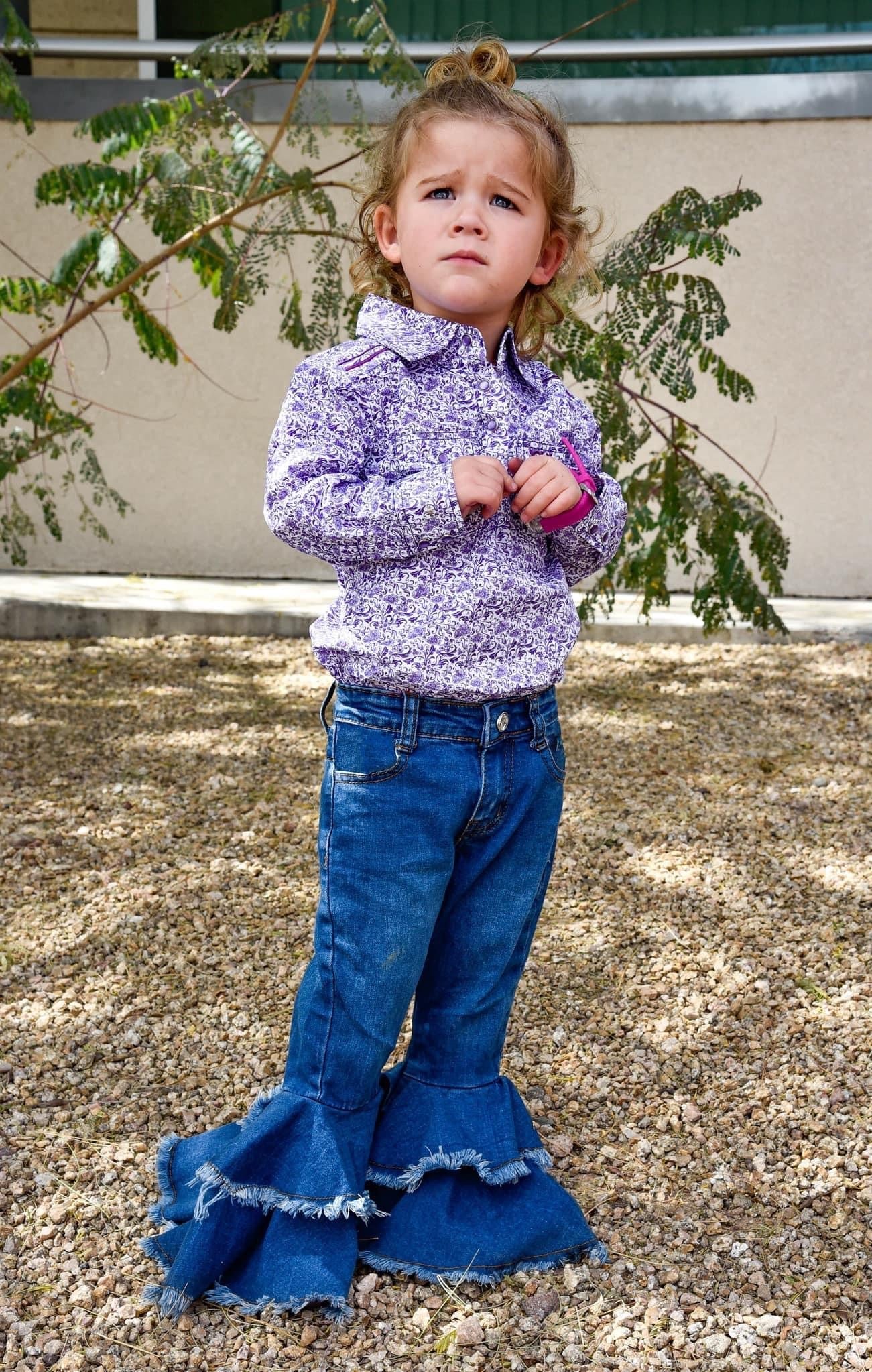 Cowgirl Hardware Double Ruffle Bell Jeans