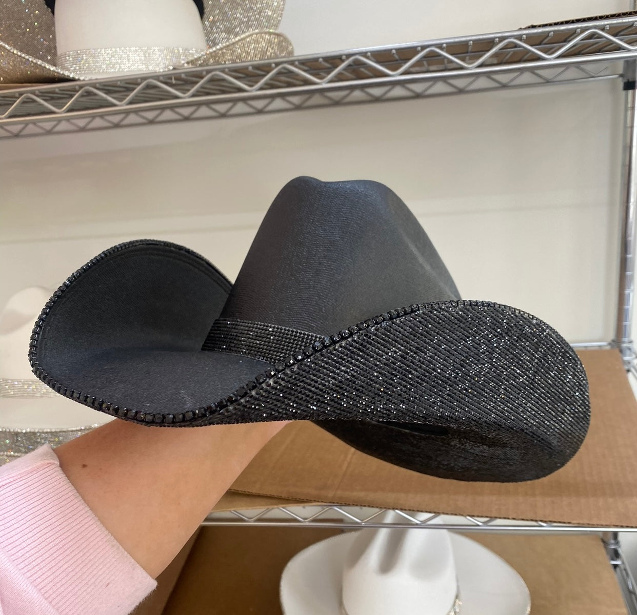 "Blacked Out" square style hat- underneath brim only