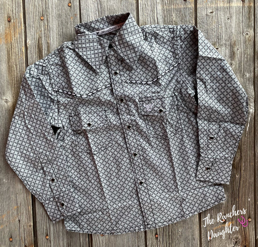 Men’s Charcoal Diamond Western Shirt