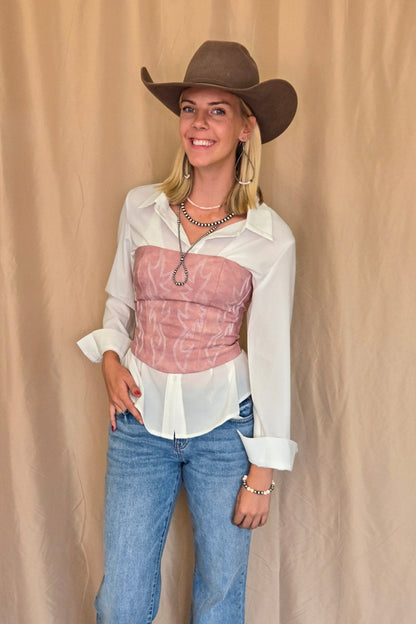Jolene Embroidered Western Corset Top - 4 Colors