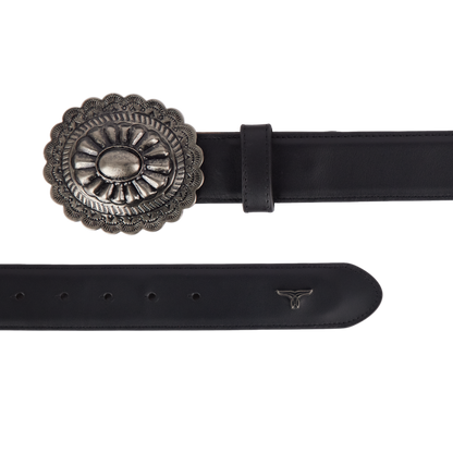 1.5 Woven Belt with Round Buckle-Jet Black