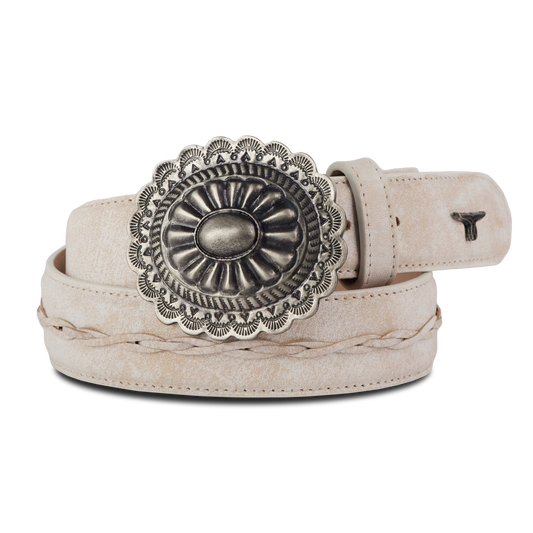 1.5 Woven Belt with Round Buckle-Ceramic Crackle