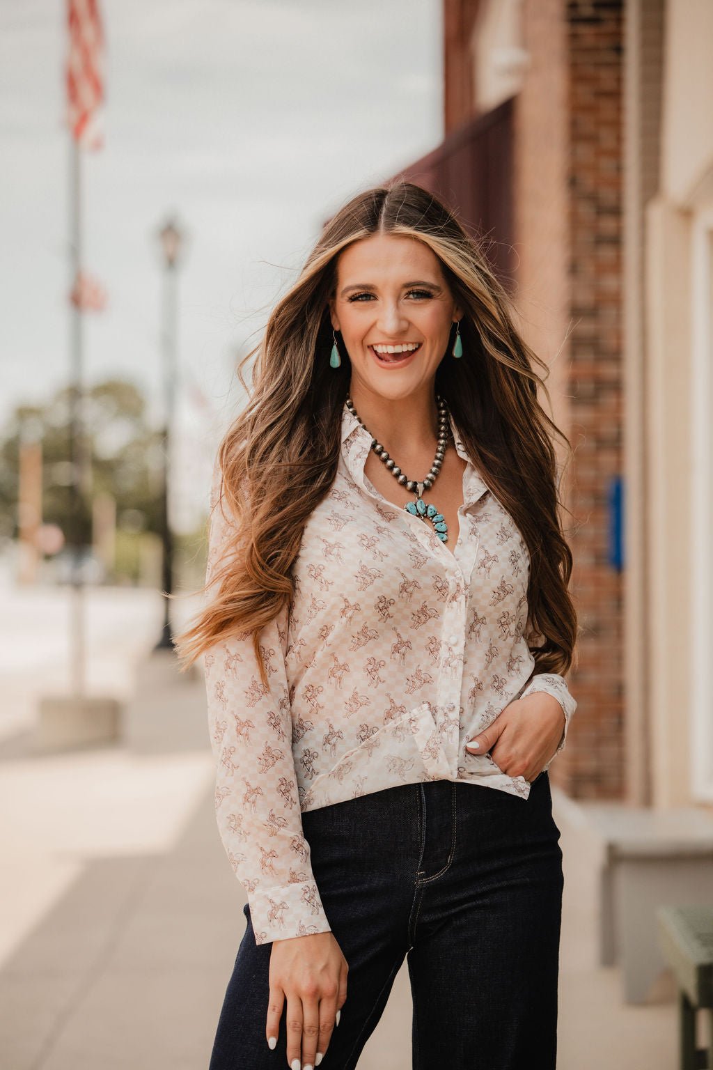 Let'r Buck Chiffon Blouse – Out West Tack & Supply Co