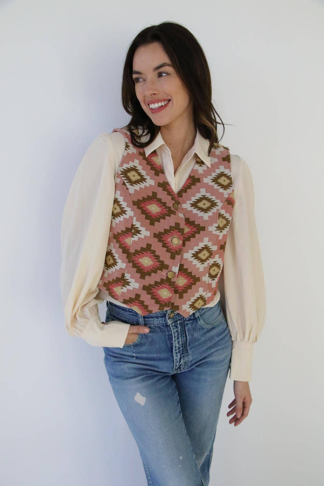 Pink Southwest Tapestry Vest