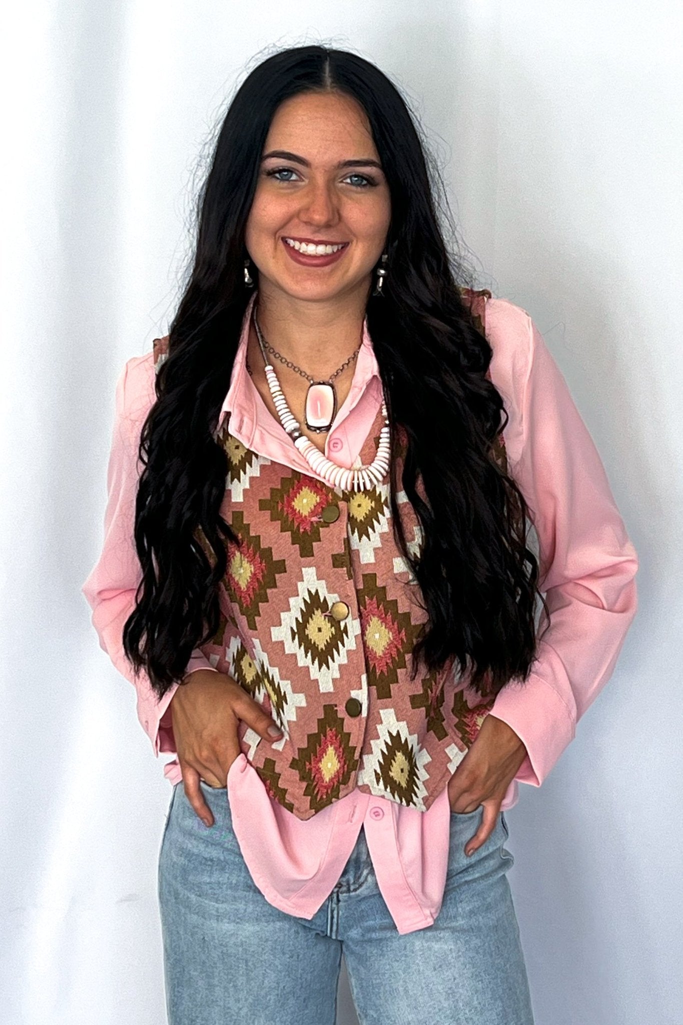 Pink Southwest Tapestry Vest