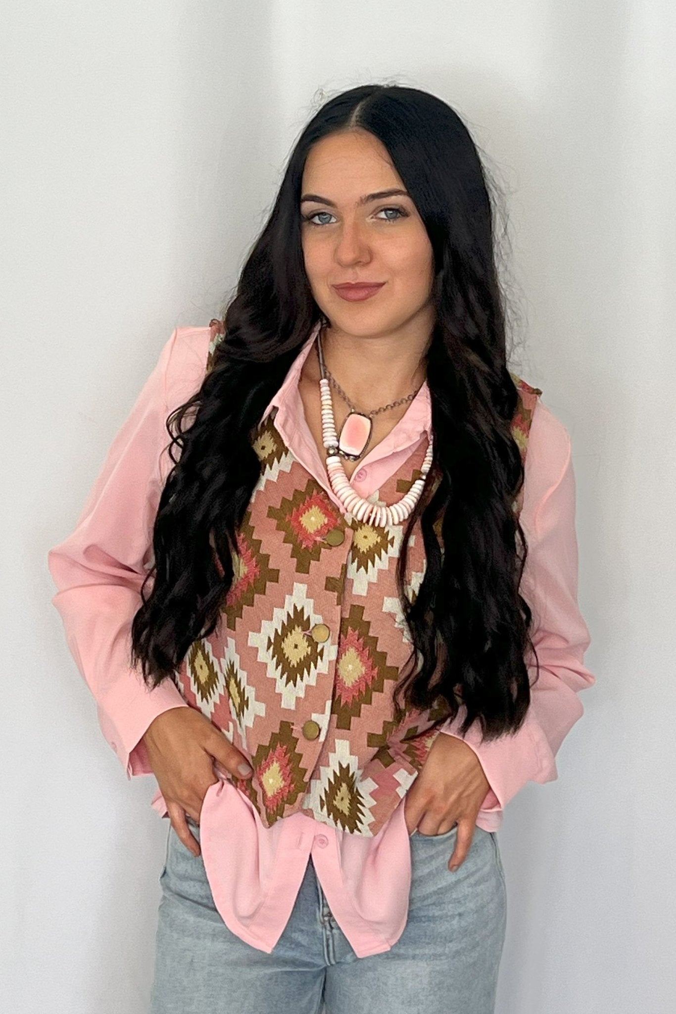 Pink Southwest Tapestry Vest