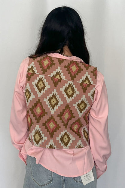 Pink Southwest Tapestry Vest