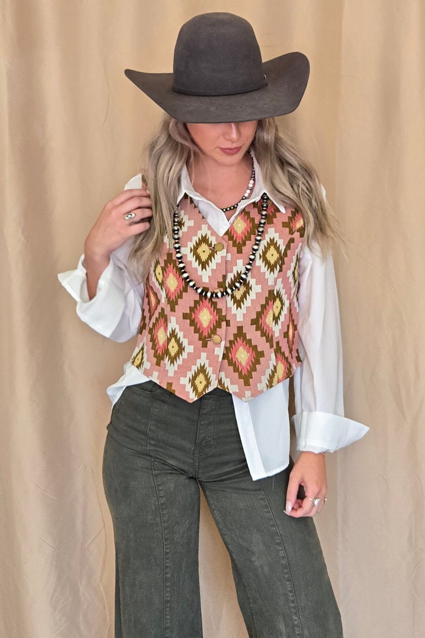 Pink Southwest Tapestry Vest