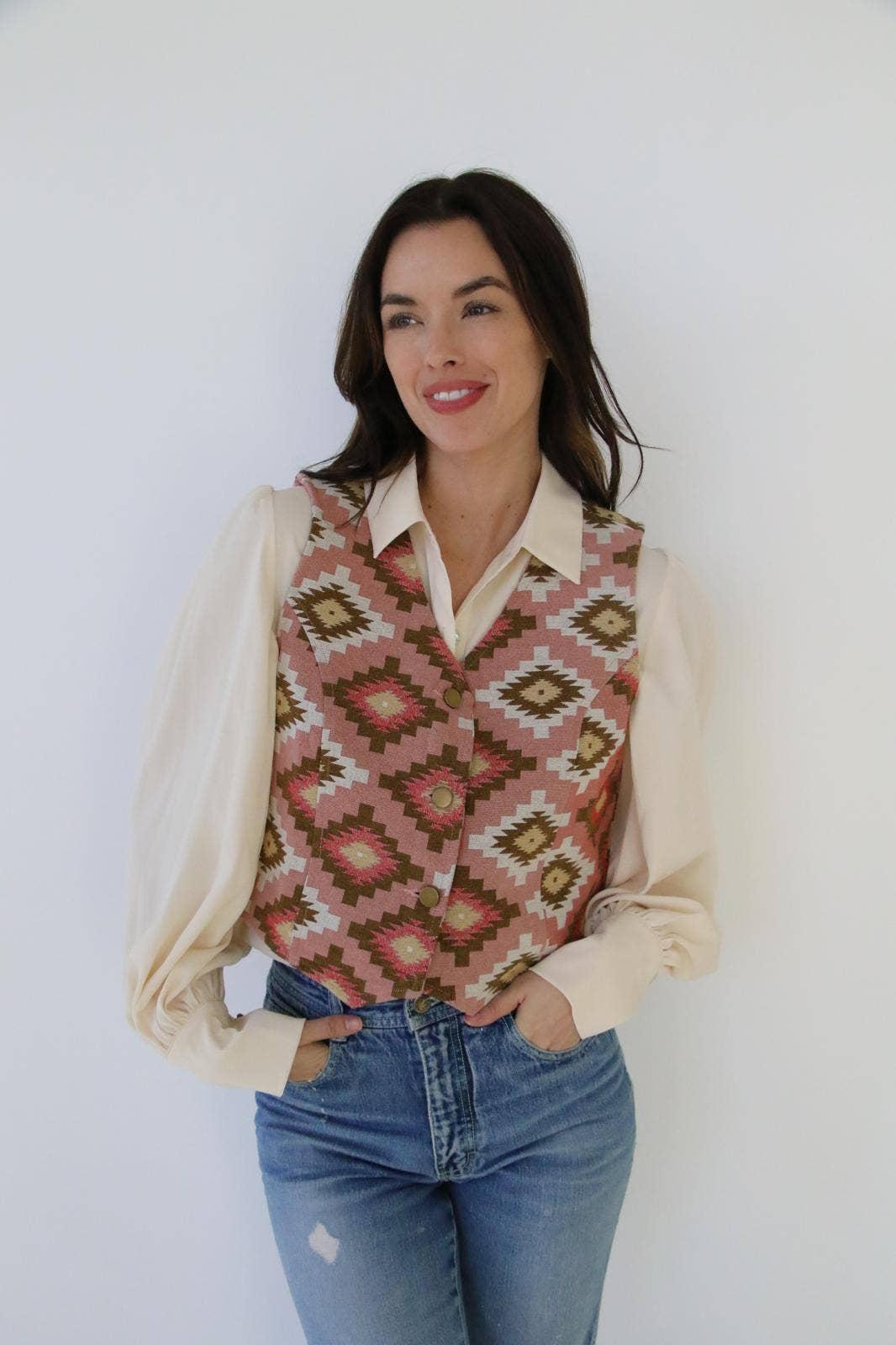 Pink Southwest Tapestry Vest