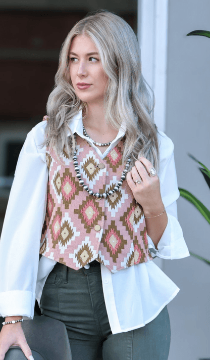 Pink Southwest Tapestry Vest