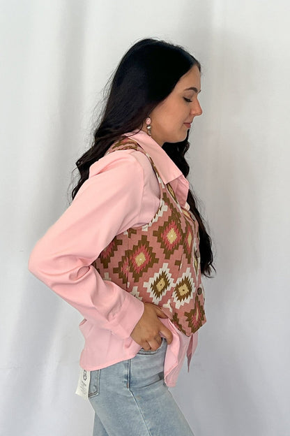 Pink Southwest Tapestry Vest