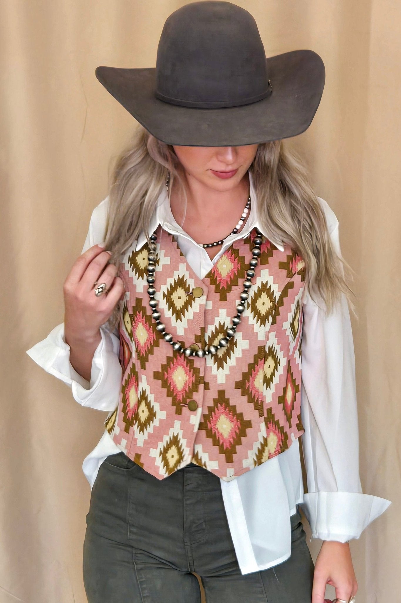 Pink Southwest Tapestry Vest