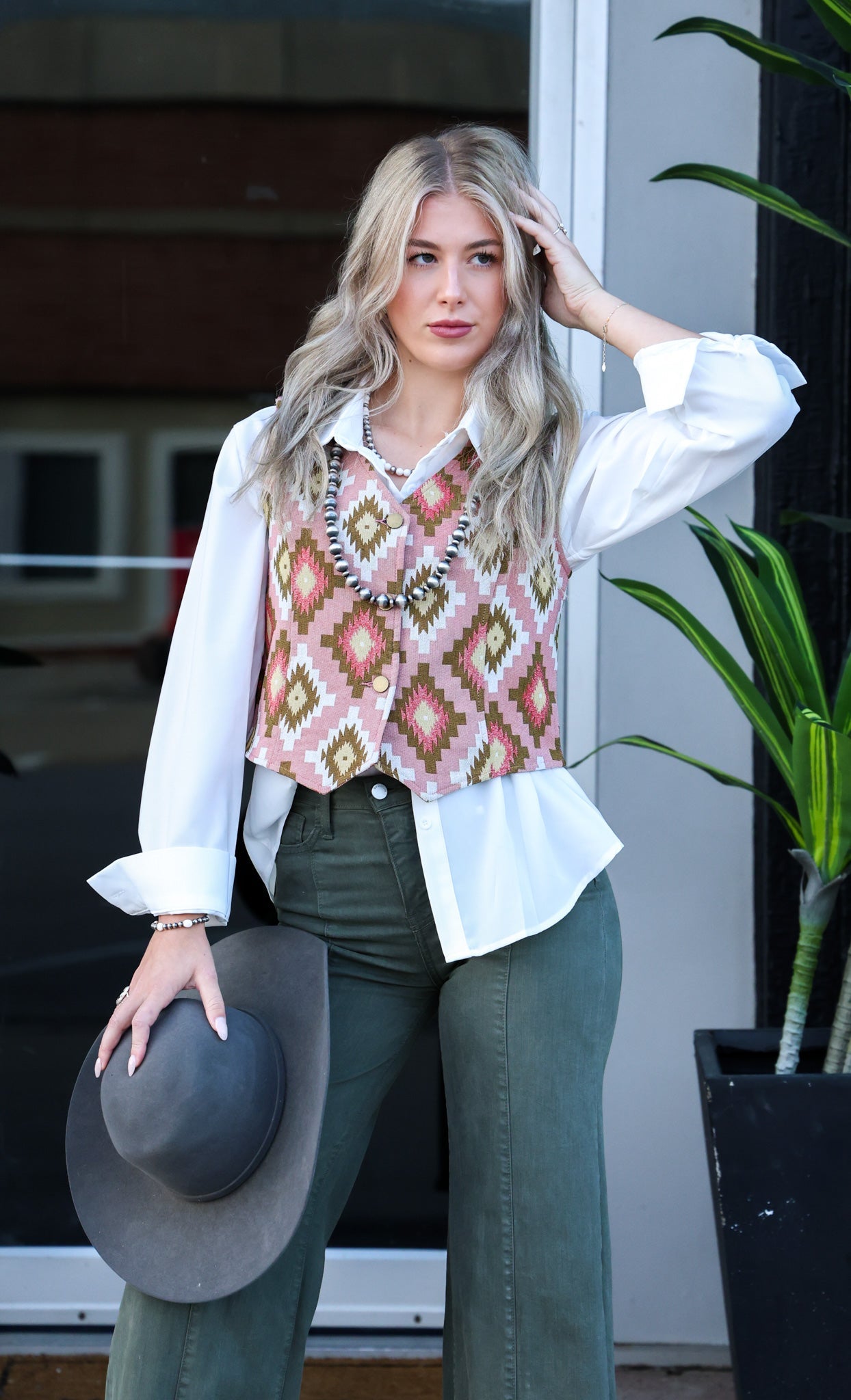 Pink Southwest Tapestry Vest