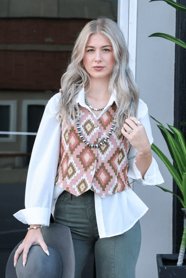 Pink Southwest Tapestry Vest