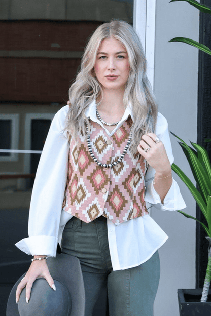 Pink Southwest Tapestry Vest