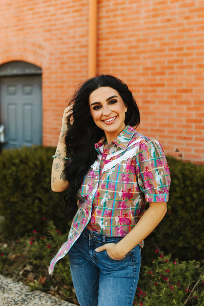 Plaid Posse Top