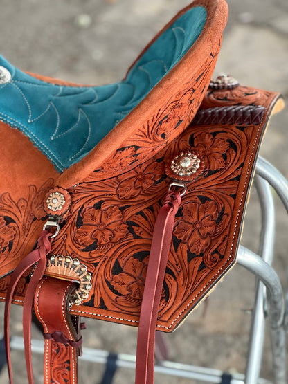 Ranshe Turquoise Barrel Saddle
