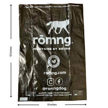 compostable plant-based dog poop bags + bamboo dispenser
