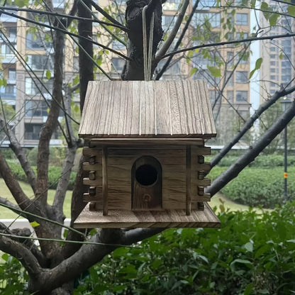 DecorBites™ Rustic Wooden Birdhouse for Hummingbirds & Small Birds