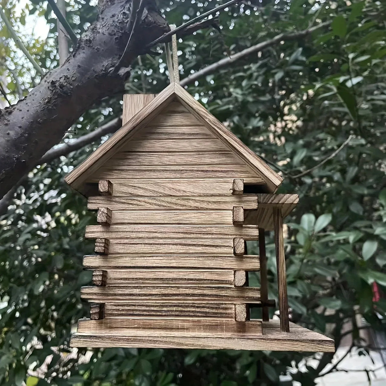 DecorBites™ Rustic Wooden Birdhouse for Hummingbirds & Small Birds
