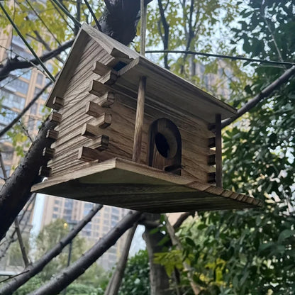 DecorBites™ Rustic Wooden Birdhouse for Hummingbirds & Small Birds
