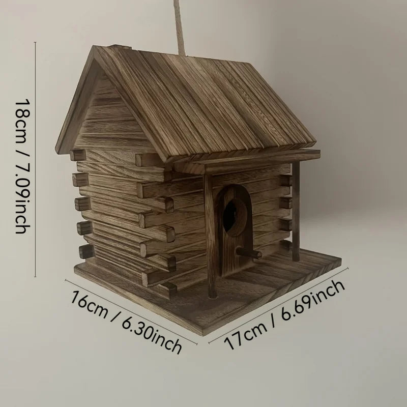 DecorBites™ Rustic Wooden Birdhouse for Hummingbirds & Small Birds