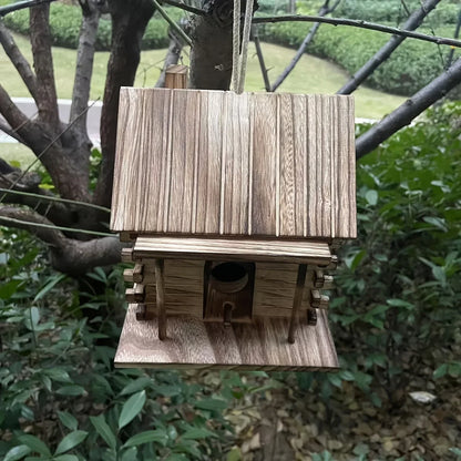 DecorBites™ Rustic Wooden Birdhouse for Hummingbirds & Small Birds