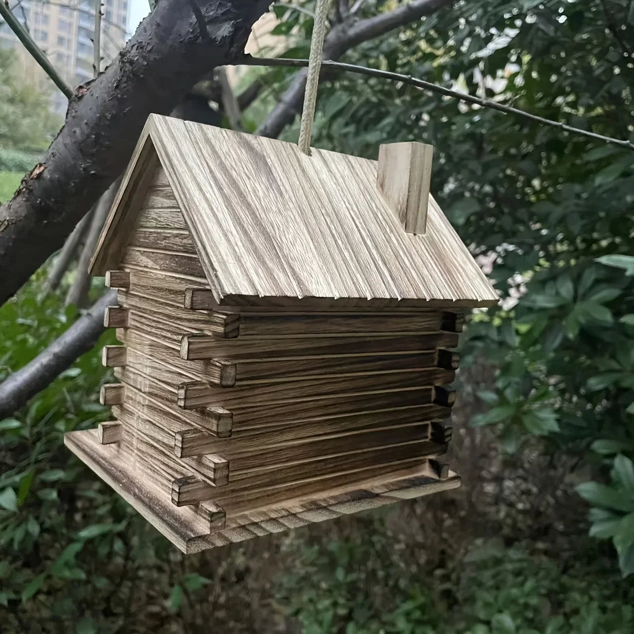 DecorBites™ Rustic Wooden Birdhouse for Hummingbirds & Small Birds