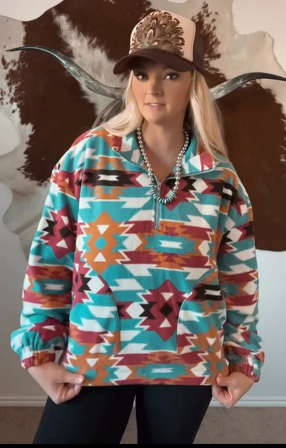 Santa Fe Fleece Zip Up Pullover