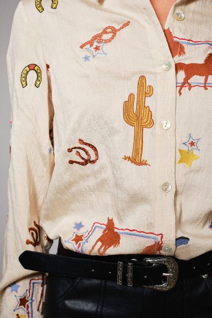 She's Western Embroidered Shirt