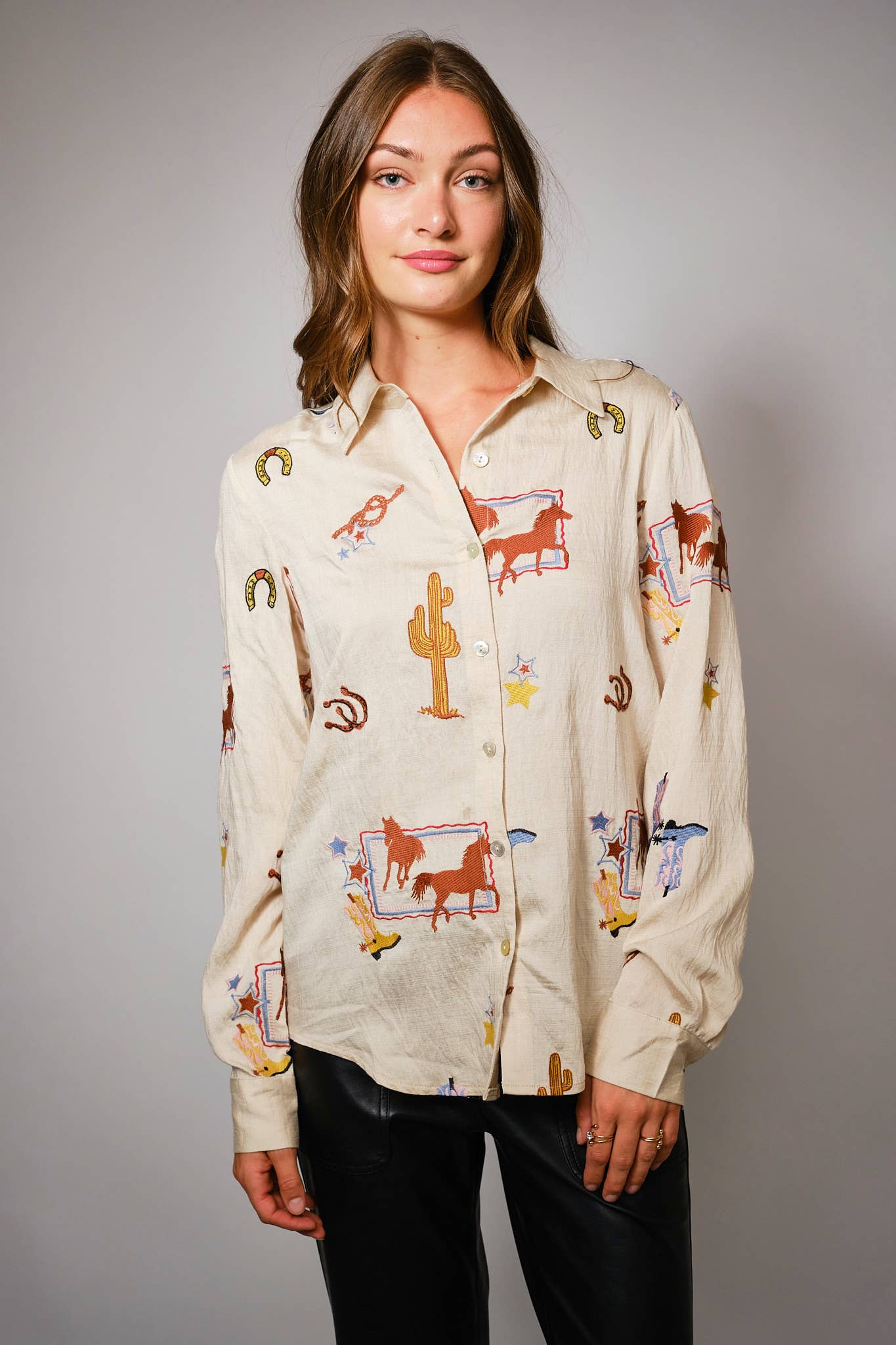 She's Western Embroidered Shirt