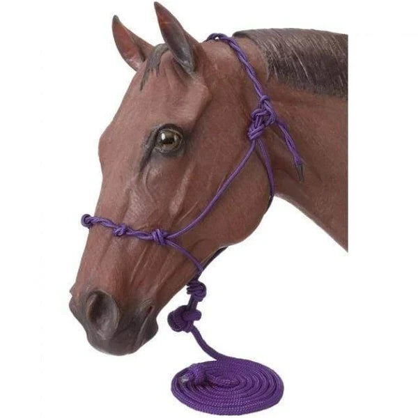 Poly Rope Halter W/Knots & 14ft Lead