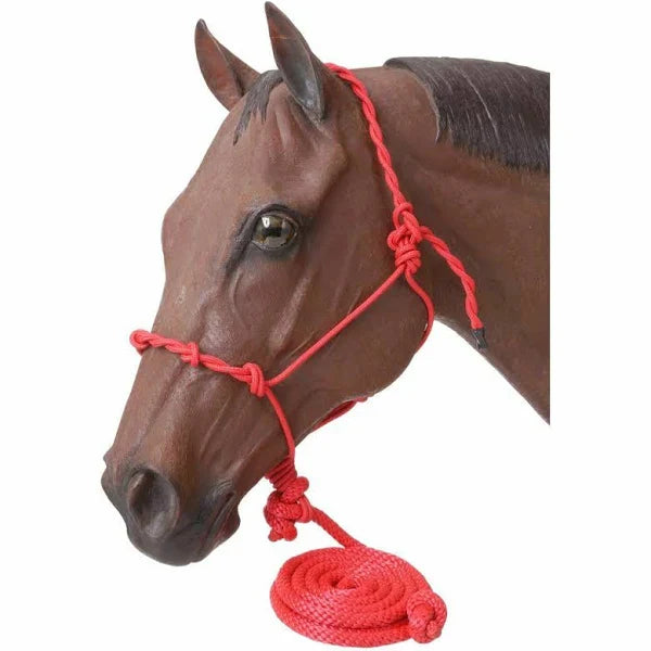 Poly Rope Halter W/Knots & 14ft Lead